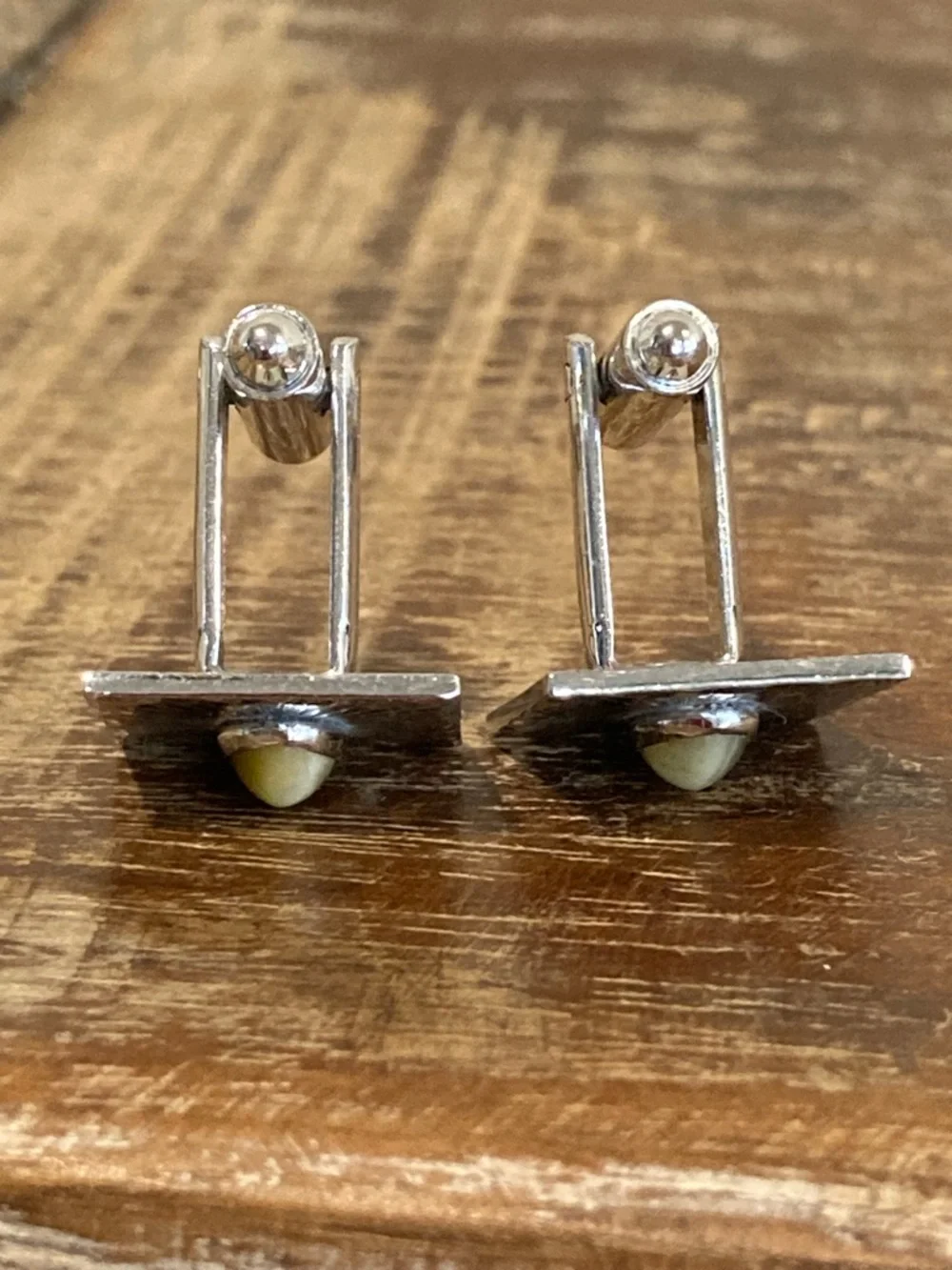 Simmons Sterling Silver Cufflinks Tigers Eye Vintage Square Western Style - Picture 9 of 16